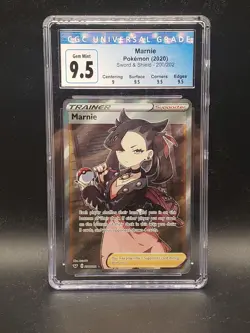 POKEMON CGC 9.5 MINT + MARNIE 200/202 SWORD & SHIELD ULTRA RARE HOLO - Image 1