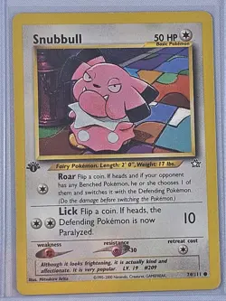 Pokemon - Snubbull - Neo Genesis 74/111 1st Edition - Common - NM - Image 1