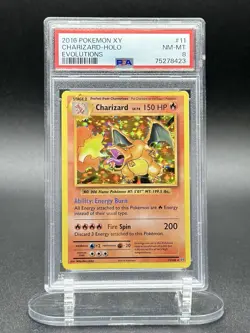Charizard 11/108 Holo Rare Pokemon XY Evolutions 2016 PSA 8 - Image 2