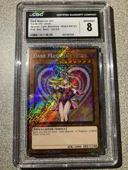 Yugioh Dark Magician Girl RA03-EN123 Platinum Secret Rare 1st Ed. CGC 8 - Image 1
