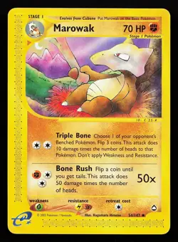 Marowak 54/147 Uncommon Aquapolis Pokemon Card - Image 1
