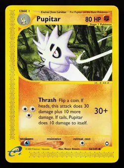 Pupitar 56/147 Uncommon Aquapolis Pokemon Card - Image 1