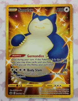 Pokemon Card Snorlax 224/198 Chilling Reign Gold Secret Rare - Image 1