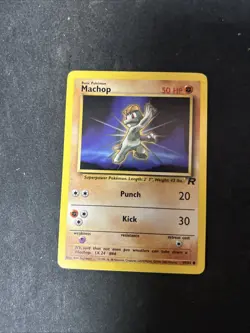 Pokemon MACHOP Card TEAM ROCKET Set 59/82 Non-Holo Common D16 - Image 1