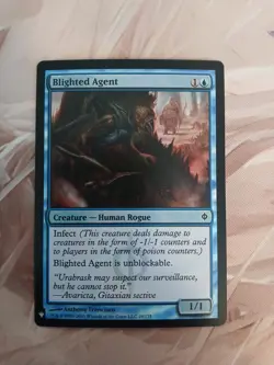 Magic The Gathering Blighted Agent Foil The List NM Blue Human Rogue - Image 1