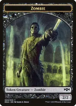 Zombie Token 10x - Black - Engle Art - RNA Ravnica Allegiance MTG Magic NM - Image 1