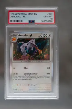 PSA 10 AERODACTYL HOLO 142/165 151 2023 ENGLISH POKEMON SHINJI KANDA - Image 1