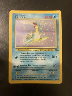 Pokemon Card Lapras 10/62 Fossil Holo Rare 1999 WOTC Vintage - Image 1