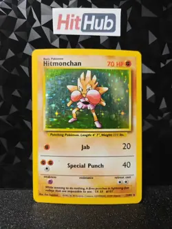 Pokemon TCG Hitmonchan Base Set 7/102 Holo Rare MP FREE POSTAGE - Image 1