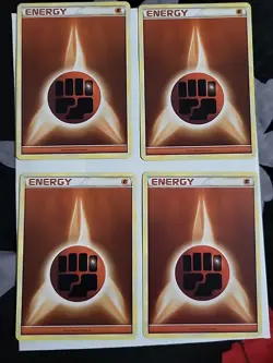 Pokemon TCG Fighting Energy 2010 4 Cards In Set - Image 1