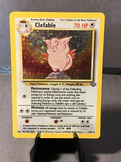 Pokemon TCG Clefable #1/64 Jungle Set Unlimited Holo Rare WOTC VTG 1999 LP - Image 1