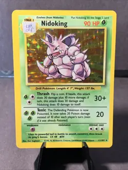 Pokemon TCG Nidoking Base Set Unlimited Holo Rare #11/102 WOTC VTG 1999 LP - Image 1