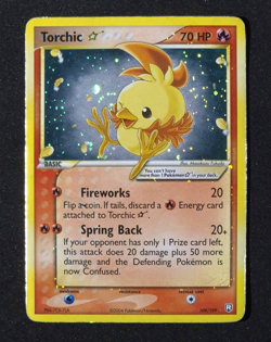 Torchic Gold Star EX Team Rocket Returns Holo Swirl 108/109 Pokemon - Image 1