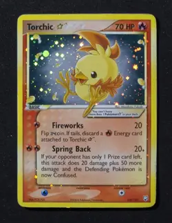 Torchic Gold Star EX Team Rocket Returns Holo Swirl 108/109 Pokemon - Image 2