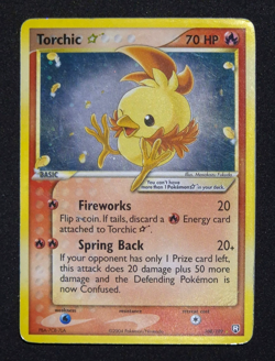Torchic Gold Star EX Team Rocket Returns Holo Swirl 108/109 Pokemon - Image 3