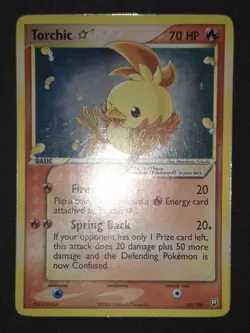 Torchic Gold Star EX Team Rocket Returns Holo Swirl 108/109 Pokemon - Image 4