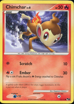 Chimchar - Pop Series 8 12/17 - Non-Holo - Pokemon TCG - LP Dent - Image 1