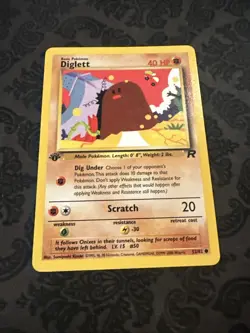 2000 Pokemon TCG - Team Rocket Diglett 1st Edition 52/82 - Image 1