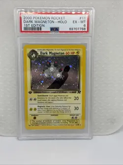PSA 6 - 2000 POKEMON ROCKET 11 DARK MAGNETON-HOLO 1ST EDITION - Image 1