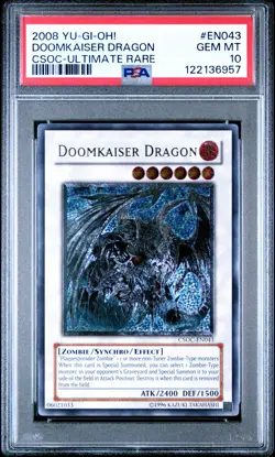 2008 YU-GI-OH! CSOC-CROSSROADS OF CHAOS ULTIMATE RARE DOOMKAISER DRAGON PSA 10 - Image 1