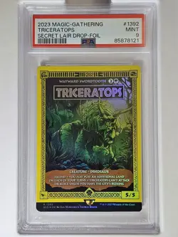 MTG PSA 9 Triceratops R 1392 (Rainbow Foil) Jurassic World Secret Lair Drop - Image 1