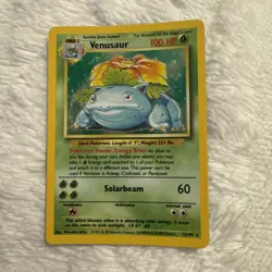 Pokemon TCG Venusaur Holo Rare Card 15/102 Base Set Unlimited - Image 1