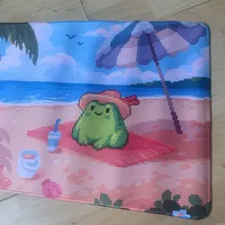 Beach Frog Cottagecore Tcg Trading Card Game Play Mat Playmat Kawaii Froggy - Image 3