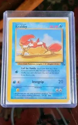 Pokemon Card Krabby 51/62 Fossil 1st Edition *USED* no tracking - Image 2