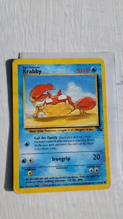 Pokemon Card Krabby 51/62 Fossil 1st Edition *USED* no tracking - Image 3
