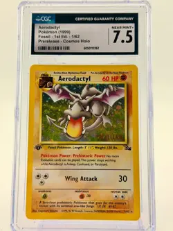 CGC 7.5 1st Edition Aerodactyl Holo 1/62 Rare Fossil Pokemon Card Mint 1999 - Image 1