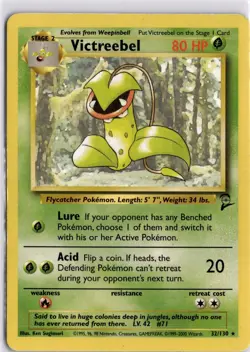 Victreebel 32/130 Non Holo Rare Base Set 2 Pokemon Card Vintage 1999 WOTC TCG - Image 3