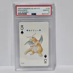 Dragonite PSA 10 Pokemon Silver Version Playing Card 149 3 of Spades Lugia Poker - Image 1