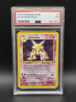 PSA 1 Alakazam Holo 1/102 Base Set Pokemon Card 1999 - Image 1