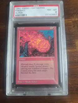 Magic the Gathering MTG Alpha Fireball PSA Graded 8 - Image 1