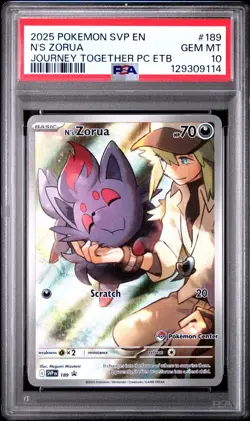N's Zorua Promo PSA 10 Pokemon Journey Together Pokemon Center Stamped 189 - Image 1