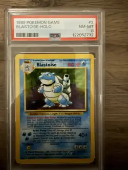 1999 POKEMON GAME #2 BLASTOISE-HOLO PSA 8 - Image 1