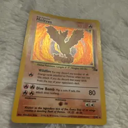 Moltres Pokemon TCG Fossil 12/62 Unlimited Holo Rare WOTC 1999 - Image 2