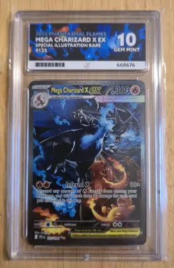 Pokemon Mega Charizard EX 125/094 Phantasmal Flame Ace 10 Perfect Sub Grades - Image 1