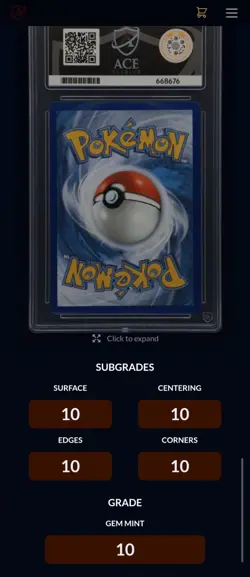 Pokemon Mega Charizard EX 125/094 Phantasmal Flame Ace 10 Perfect Sub Grades - Image 3