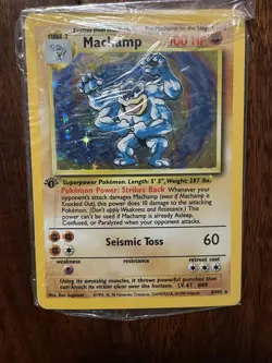 Pokemon - Base Set - Unlimited - Machamp - Holo - 8/102 - ORIGINAL SEAL - MINT - Image 1
