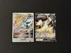 Pokemon TCG SWSH Arceus V 122/172 & Arceus VSTAR 123/172 Metal Holo Promo NM! - Image 1