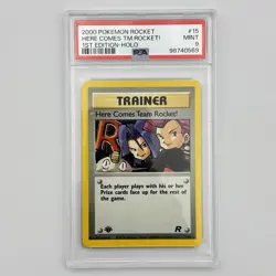 Pokemon Rocket Here Comes Team Rocket 1st Edition Holo Rare PSA 9 15/82 - Image 1