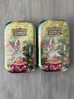 Pokemon Prismatic Evolutions Mini Tin - Sylveon Art - Sealed Brand NEW *2 PACK* - Image 1