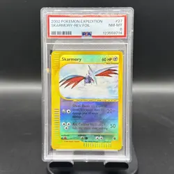 PSA 8 NM-MINT Pokemon Skarmory Reverse Holo Rare 2002 Expedition #27/165 WOTC - Image 1
