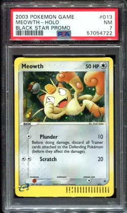 Meowth 013 Holo Rare PSA 7 Black Star Promo Pokemon Card - Image 1