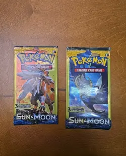 2x Pokemon Sun and Moon Base Set 3 Card Mini Booster Pack New Sealed GB014 - Image 1