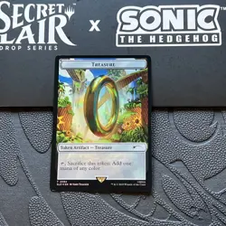Treasure Token RAINBOW ?? FOIL MTG SLD X Sonic Card In Hand Ready To Ship - Image 1