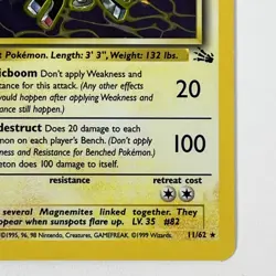 Pokemon TCG Magneton 11/62 Fossil Holo Rare Card WOTC - Image 4