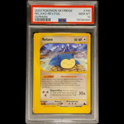PSA 10 Relaxo "POP 1" Skyridge 100/144 Snorlax Pokemon Karte Deutsch German Card - Image 1