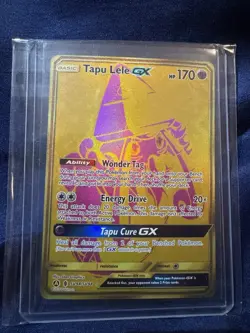 Pokemon Tapu Lele GX Full Art Gold Holo Near Mint Hidden Fates SV94/SV94 - Image 1